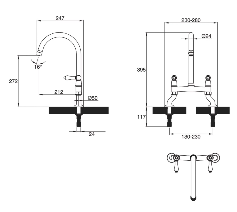 Clearwater Elegance Dual-Lever Monobloc Tap Chrome - Image 4
