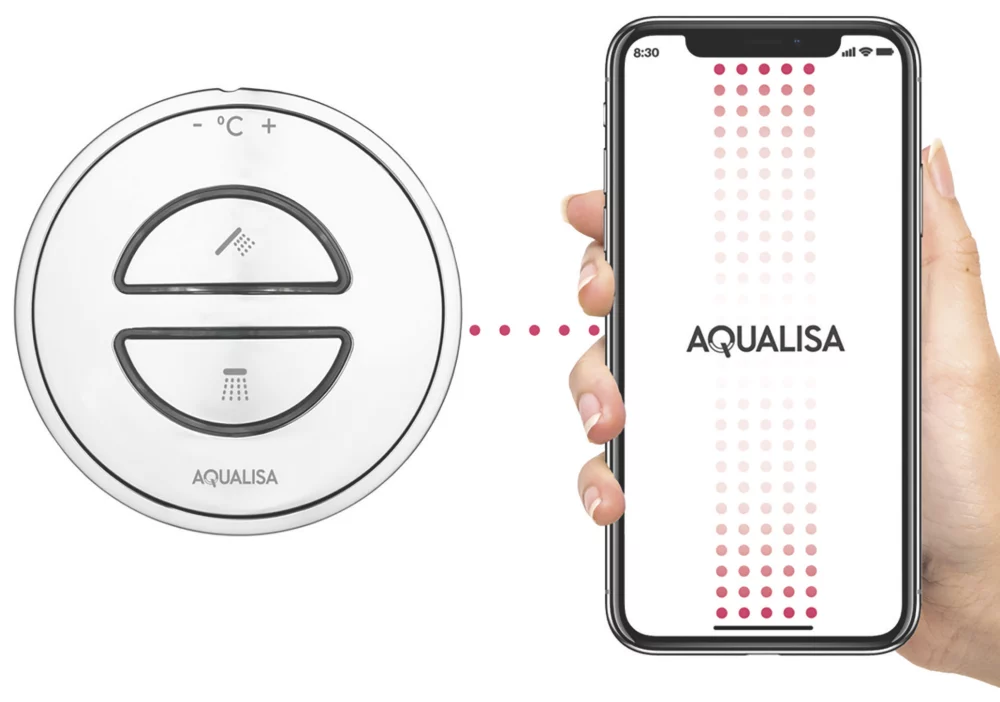 Aqualisa Smart Link HP/Combi Rear-Fed Chrome Thermostatic Smart Shower With Bath Overflow Filler - Image 5
