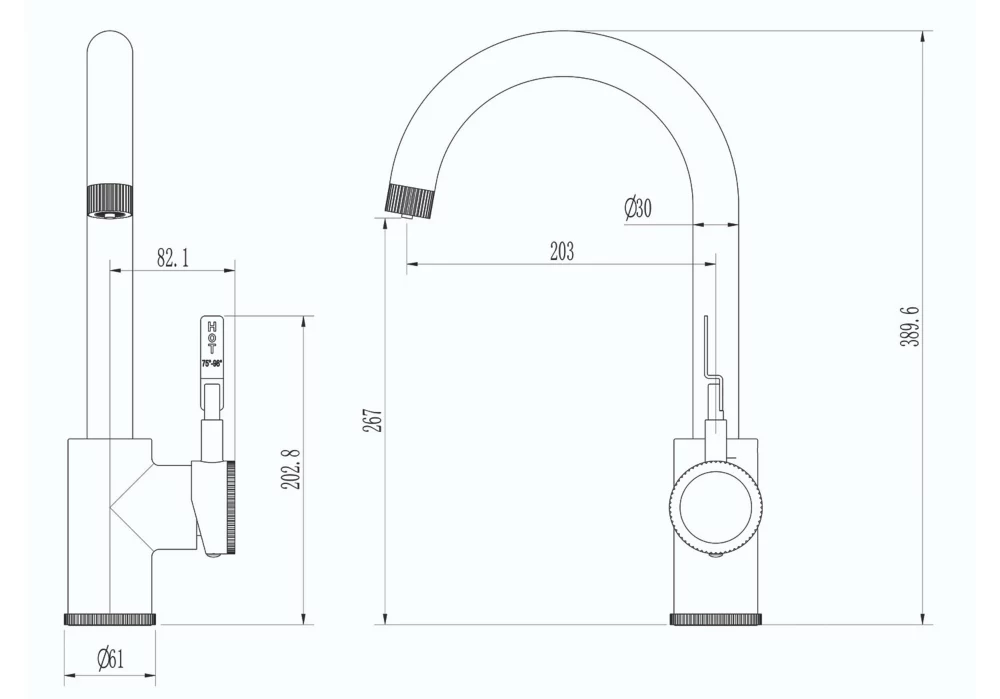ETAL Industrial Single Lever 3-in-1 Hot Water Kitchen Tap Brushed Brass - Image 4