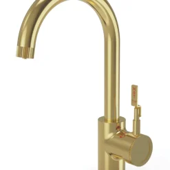 ETAL Industrial Single Lever 3-in-1 Hot Water Kitchen Tap Brushed Brass