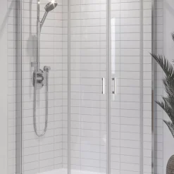 Aqualux Edge 6 Framed Offset Quadrant Shower Enclosure & Tray Right-Hand Silver Effect 1000 X 800 X 1900mm