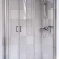 Aqualux Edge 6 Framed Offset Quadrant Shower Enclosure & Tray Left-Hand Silver Effect 1200 X 800 X 1900mm