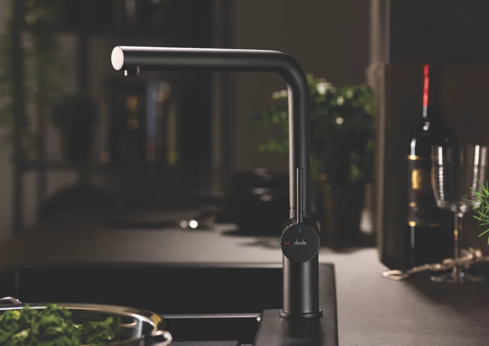 Abode Fraction Mono Mixer Kitchen Tap Matt Black - Image 2