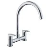 Essentials 58A Deck-Mounted Dual-Lever Bridge Mixer Kitchen Tap Chrome