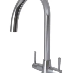 ETAL Wick Twin Lever Kitchen Mixer Tap Polished Chrome