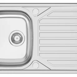 Clearwater OKIO 1 Bowl Stainless Steel Kitchen Sink & Drainer 860 X 500mm