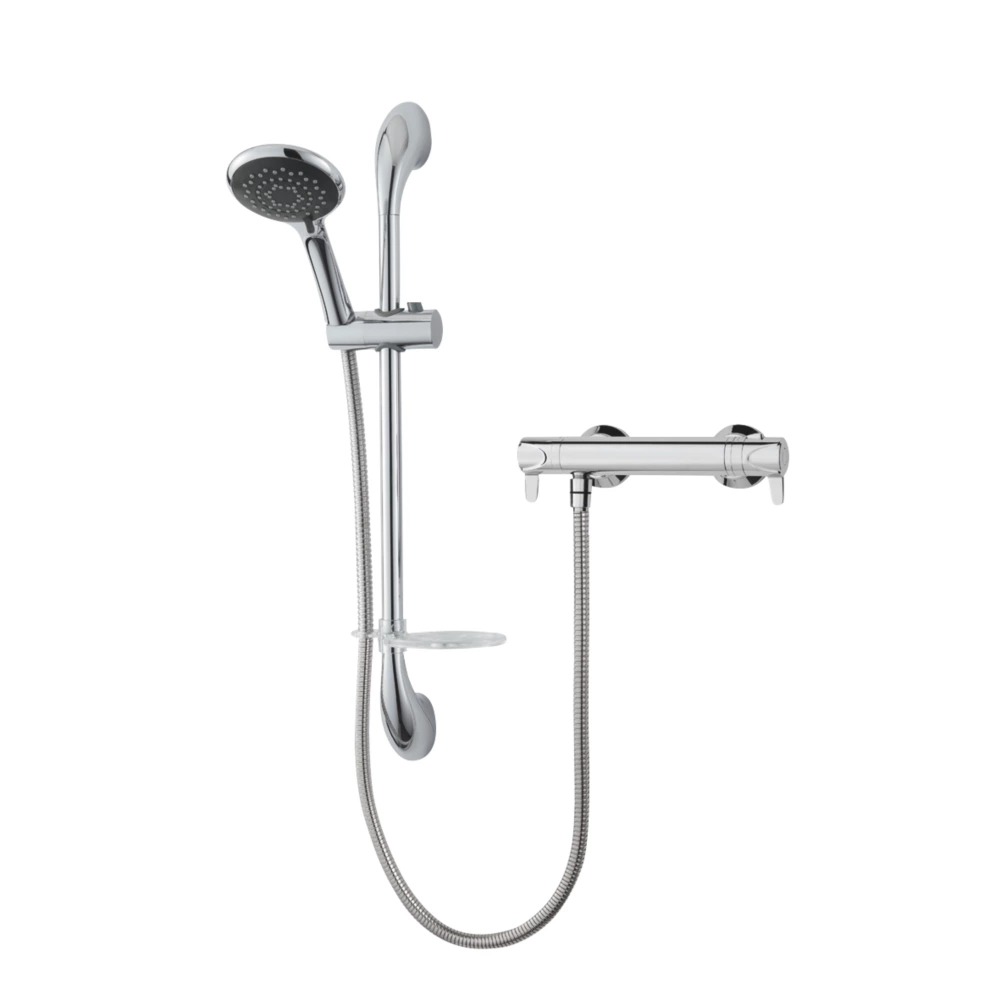 Triton Leona Rear-Fed Exposed Chrome Thermostatic Mixer Shower