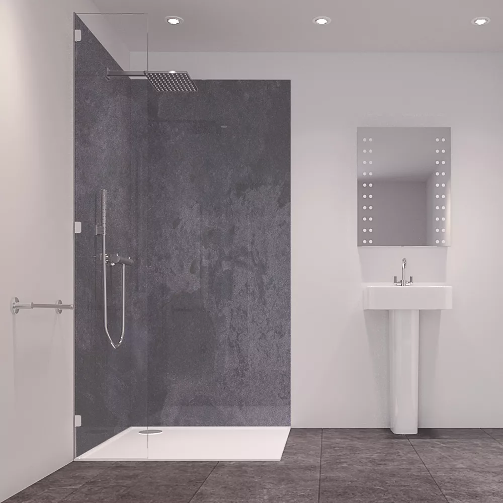 Splashwall Laminate Panel Matt Grey Stone 1200 X 2440 X 11mm