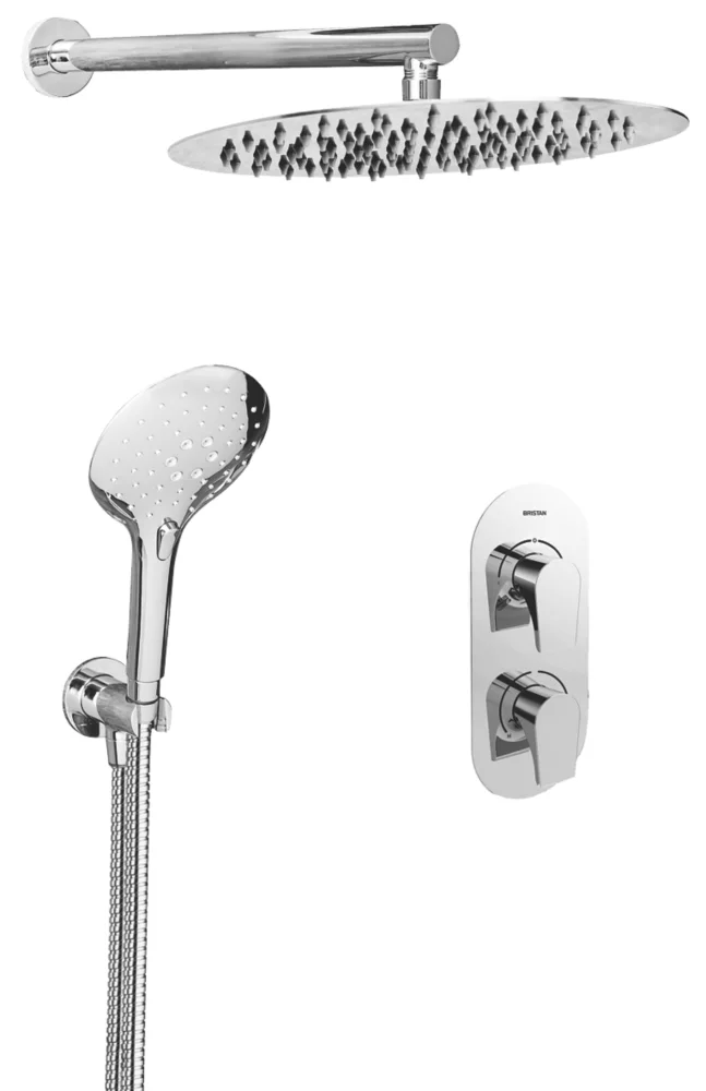 Bristan Hourglass Rear-Fed Concealed Chrome Thermostatic Mixer Shower