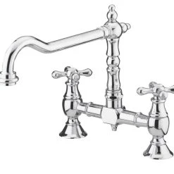 Bristan K BRSNK C Colonial Surface-Mounted Bridge Mixer Kitchen Tap Chrome