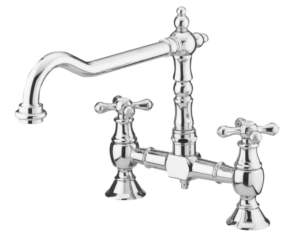 Bristan K BRSNK C Colonial Surface-Mounted Bridge Mixer Kitchen Tap Chrome