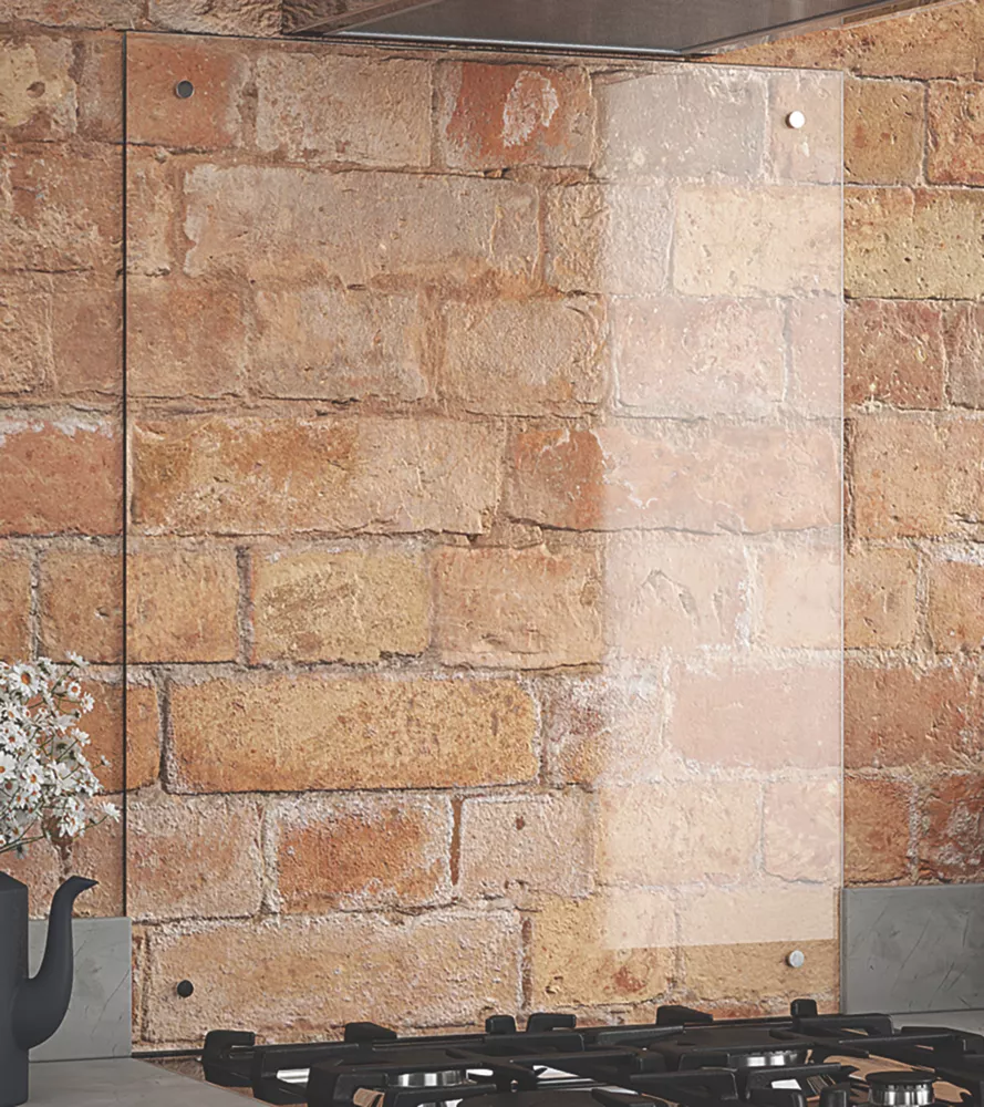 Splashback Clear Splashback With Chrome Caps 600 X 750 X 6mm