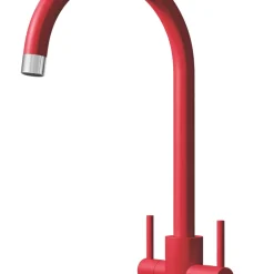 ETAL Sorrento Twin Lever Kitchen Mixer Tap Matt Red