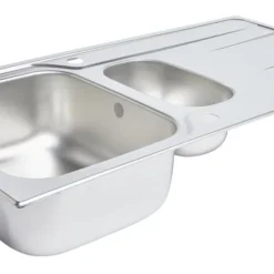Essentials 1.5 Bowl Stainless Steel Kitchen Sink & Drainer 1000 X 500mm