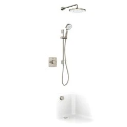 Mira Evoco Rear-Fed Concealed Brushed Nickel Thermostatic Built-In Mixer Shower & Bath Fill