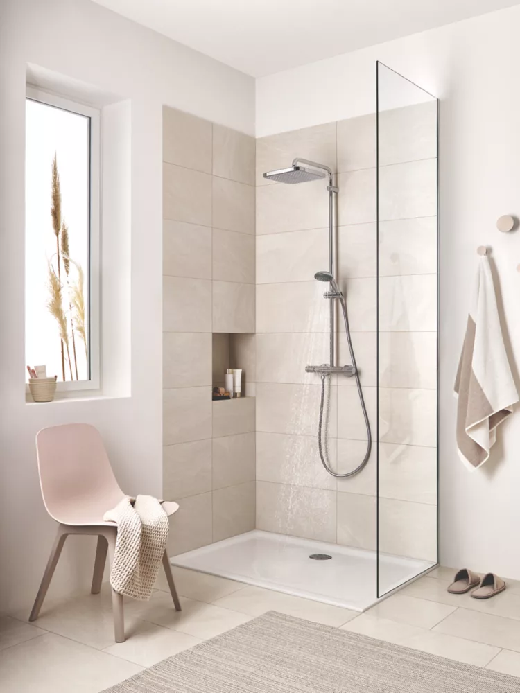 Grohe Vitalio Start 250 Cube HP/Combi Flexible Exposed Chrome Thermostatic Mixer Shower - Image 2