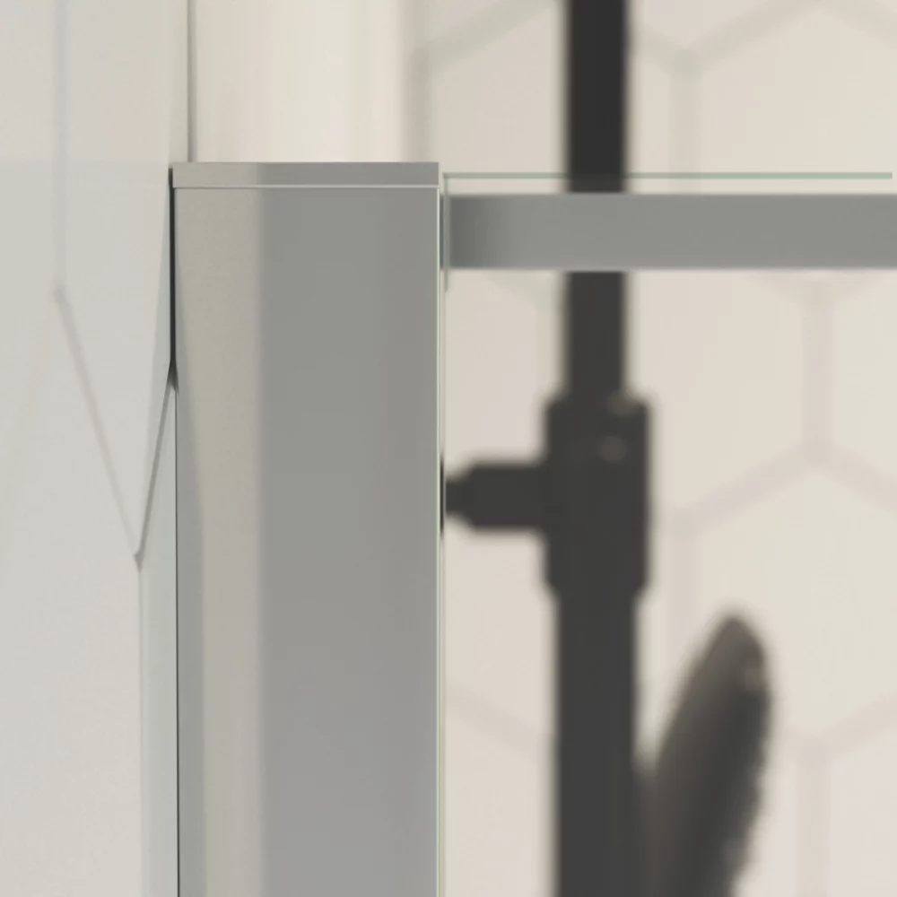 Aqualux Aquarius 6 Frameless Rectangular Sliding Shower Door 1200 X 1900mm - Image 6
