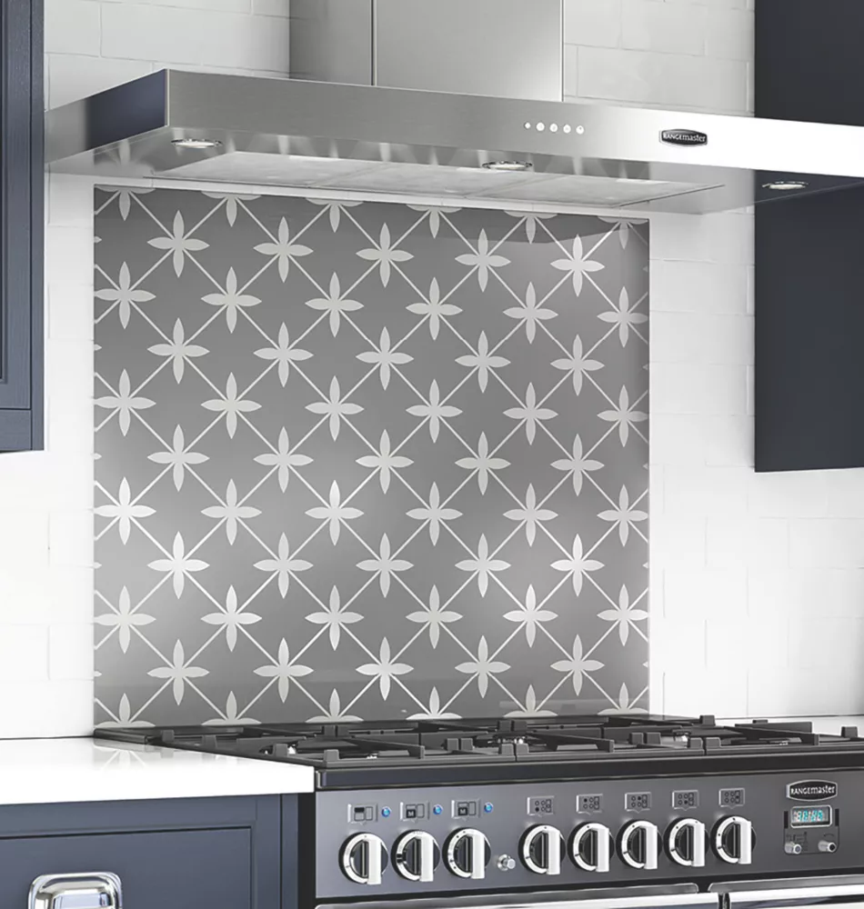 Laura Ashley Wicker Charcoal Self-Adhesive Glass Kitchen Splashback 600 X 750 X 6mm - Image 2