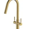 Clearwater Topaz J-Spout Monobloc Mixer Tap Brushed Brass PVD