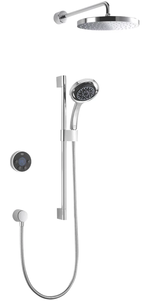 Mira Platinum Dual Gravity-Pumped Rear-Fed Dual Outlet Black / Chrome Thermostatic Wireless Digital Mixer Shower