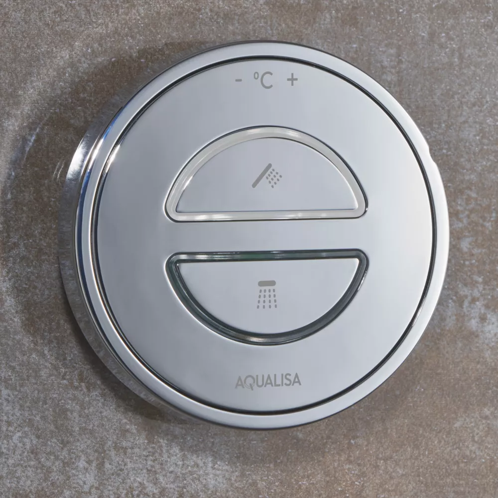 Aqualisa Smart Link Gravity-Pumped Rear-Fed Chrome Thermostatic Smart Shower With Bath Overflow Filler - Image 4