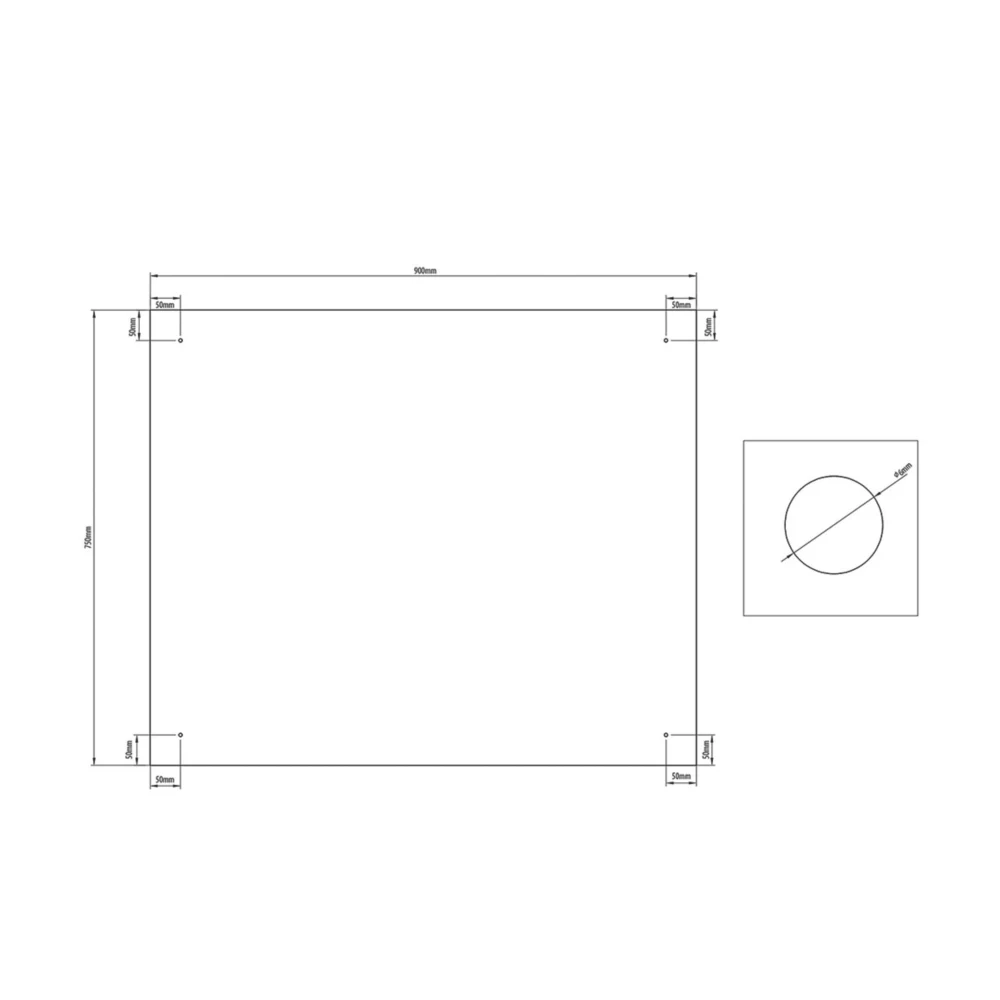 Splashback Clear Splashback With Brushed Chrome Caps 900 X 750 X 6mm - Image 2