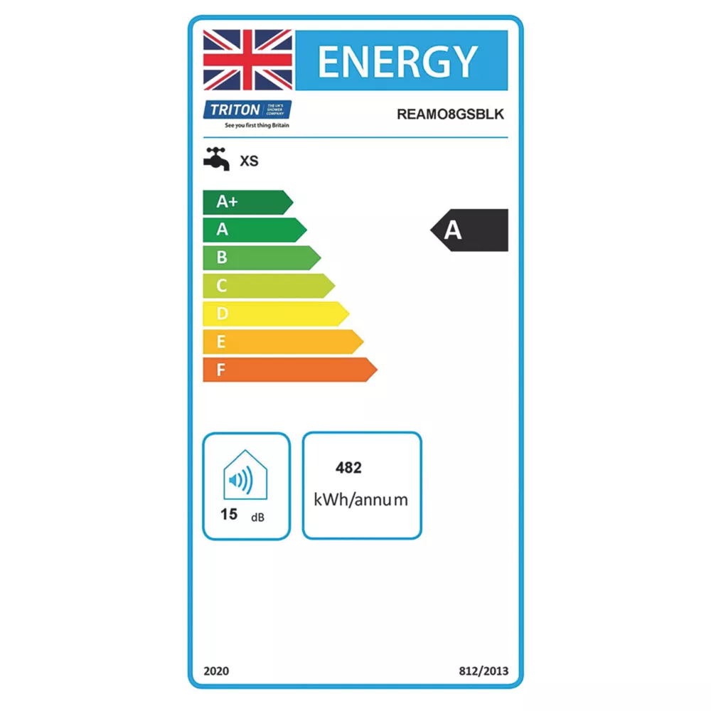 Triton Amore Gloss Black 8.5kW Electric Shower - Image 7