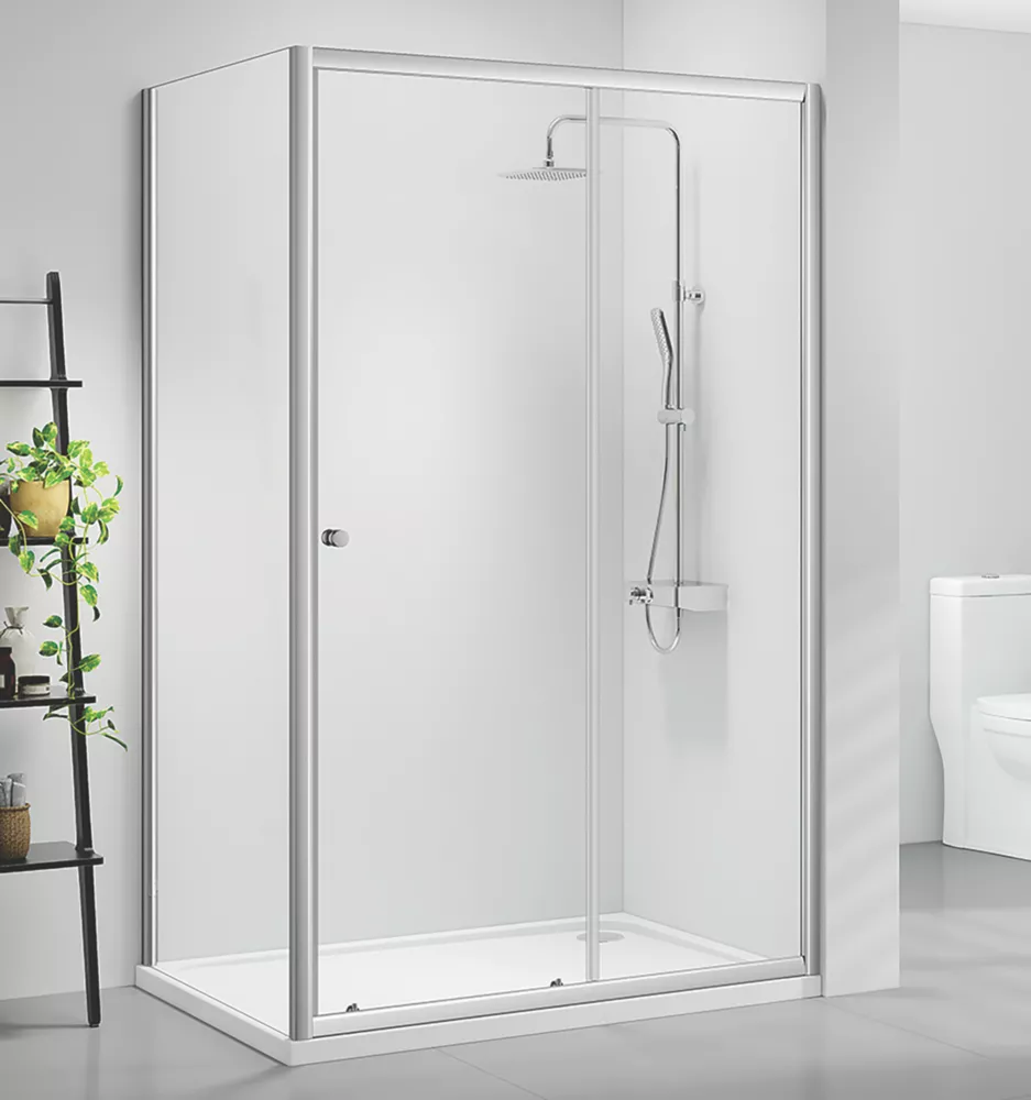 Triton Neo Six Framed Rectangular Sliding Door Shower Enclosure Reversible Chrome 1100 X 800 X 1850mm