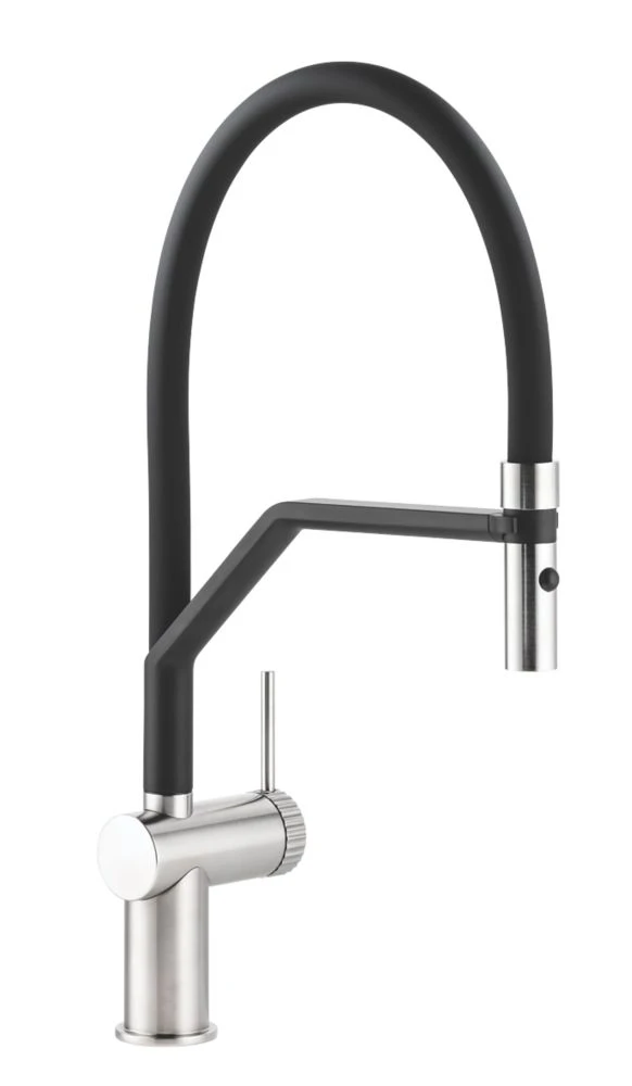 Abode Fraction Semi-Professional Mono Mixer Kitchen Tap Brushed Nickel 1 Abode Fraction Semi-Professional Mono Mixer Kitchen Tap Brushed Nickel