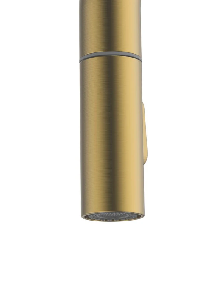 Clearwater Santor SAN20CP Single Lever Tap With Twin Spray Pull-Out Brushed Brass PVD - Image 2