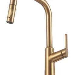 Clearwater Santor SAN20CP Single Lever Tap With Twin Spray Pull-Out Brushed Brass PVD