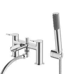 Essentials Pennard Waterfall Deck-Mounted Dual-Lever Bath Shower Mixer
