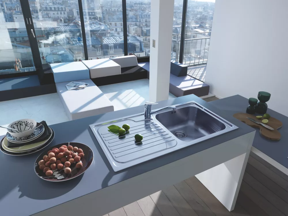 Franke Galassia 1 Bowl Stainless Steel Inset Kitchen Sink 1000 X 500mm - Image 4