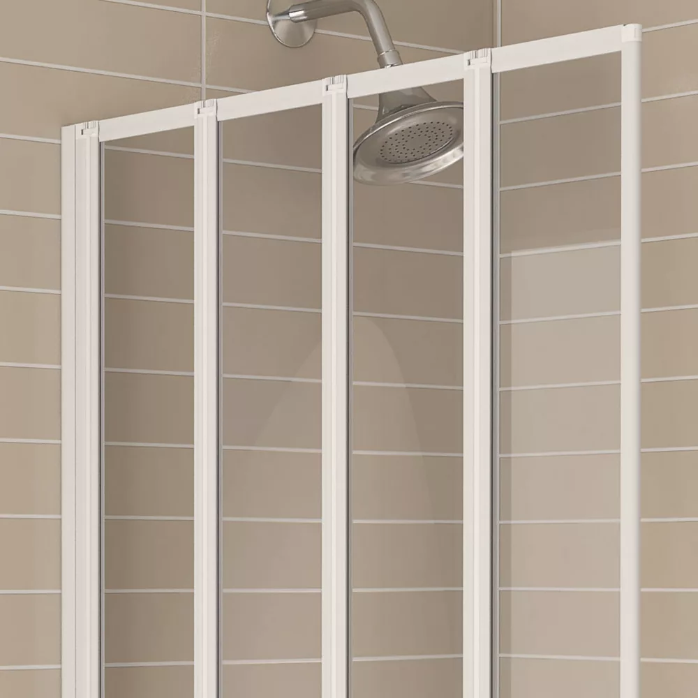 Aqualux Aqua 4 Framed White Bathscreen 1400 X 840mm - Image 4