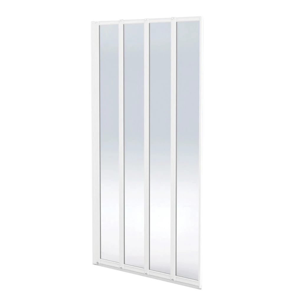 Aqualux Aqua 4 Framed White Bathscreen 1400 X 840mm