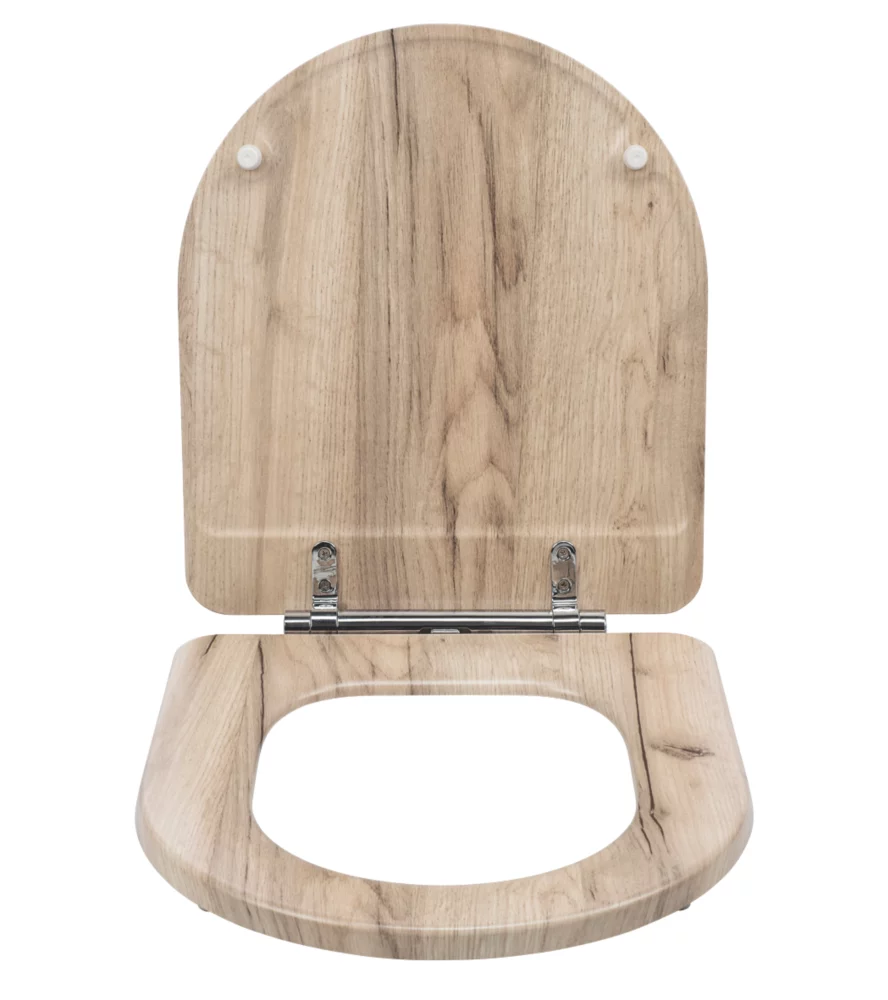Croydex Varese Soft-Close With Quick-Release Toilet Seat Moulded Wood Natural Finish - Image 3