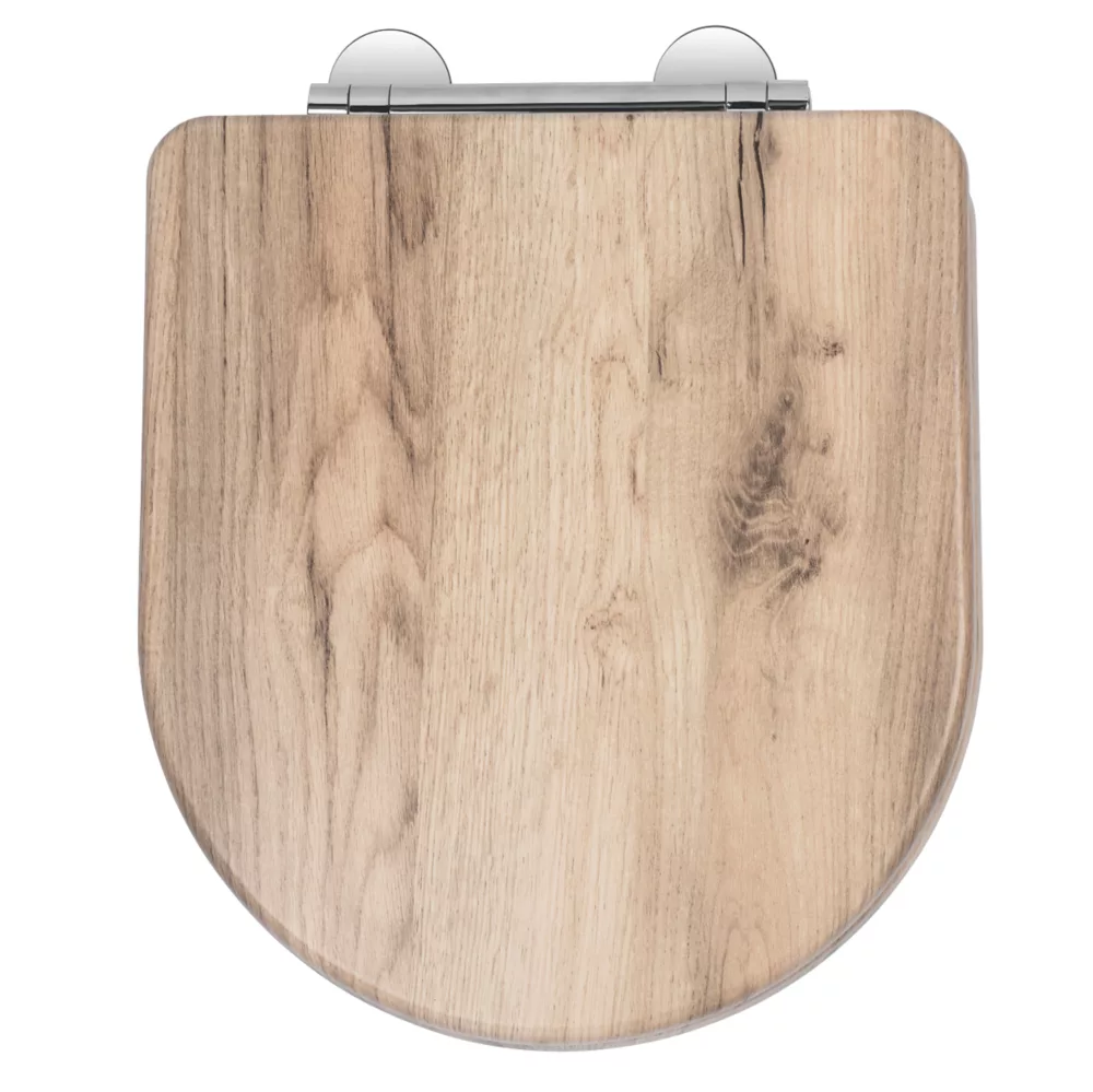 Croydex Varese Soft-Close With Quick-Release Toilet Seat Moulded Wood Natural Finish - Image 5