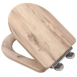 Croydex Varese Soft-Close With Quick-Release Toilet Seat Moulded Wood Natural Finish