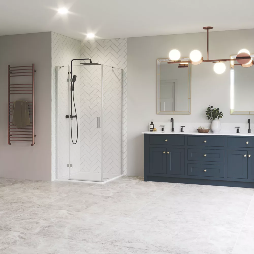 Aqualux Aquarius 6 Frameless Square Shower Enclosure & Tray Reversible Left/Right Opening Chrome 800 X 800 X 1900mm - Image 3