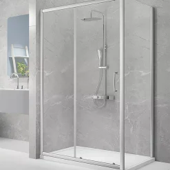 Triton Neo Eight Framed Rectangular Sliding Door Shower Enclosure Reversible Chrome 1100 X 760 X 1900mm