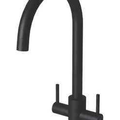 ETAL Dart Twin Lever Kitchen Mixer Tap Matt Black