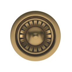 ETAL Sink Strainer Waste With Overflow & Cover Plate Gold 90mm