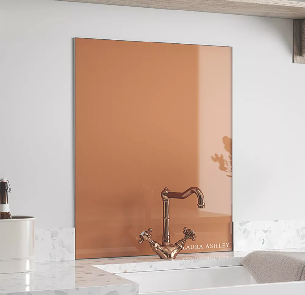 Laura Ashley Copper Self-Adhesive Glass Kitchen Splashback 600 X 750 X 6mm - Image 2