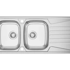 Clearwater Trion 2 Bowl Stainless Steel Kitchen Sink 1160 X 500mm