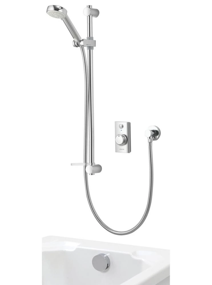 Aqualisa Visage Smart Gravity-Pumped Rear-Fed Chrome Thermostatic Smart Shower With Bath Overflow Filler