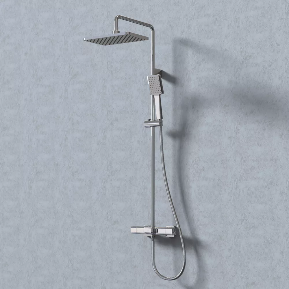 Swirl Thorness Rear-Fed Exposed Chrome Plated Thermostatic Mixer Shower With Diverter - Image 4