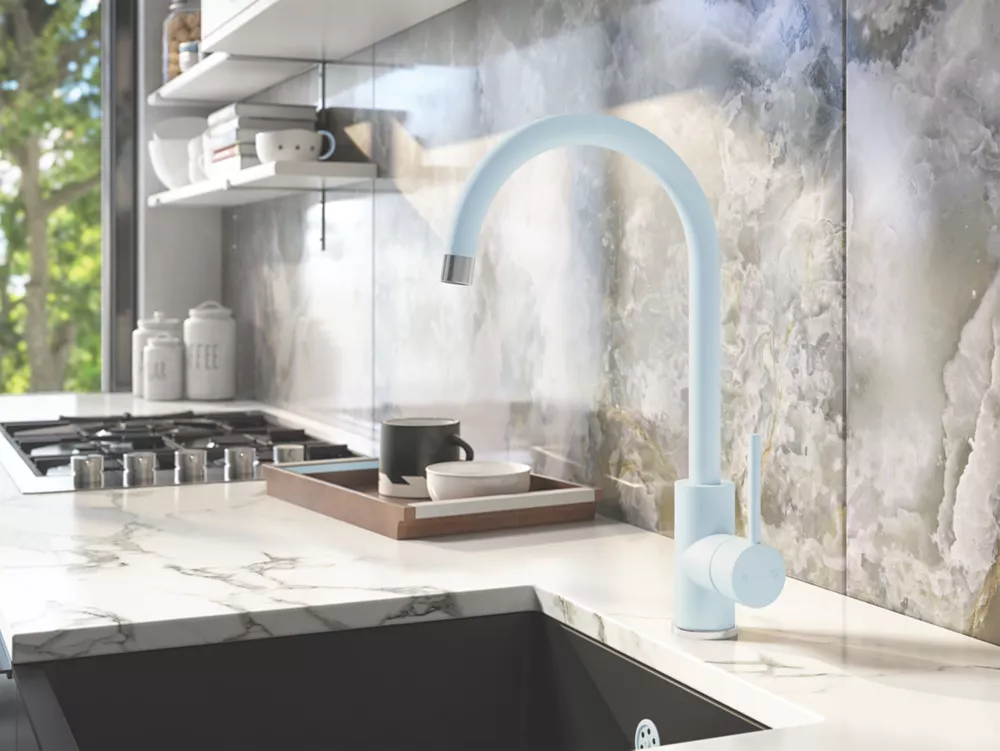 ETAL Sorrento Single Lever Kitchen Mixer Tap Pastel Blue - Image 2