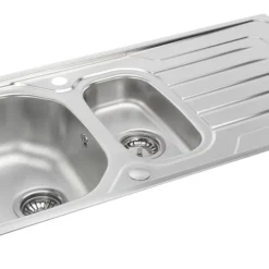 Carron Phoenix Onda 1.5 Bowl Stainless Steel Reversible Sink & Drainer 1000 X 500mm