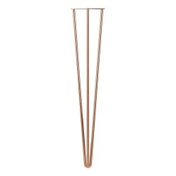 Rothley 3-Pin Hairpin Worktop Leg Polished Copper 710mm