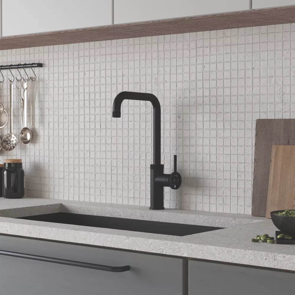 ETAL Caprise Industrial Style Kitchen Mixer Tap Matt Black - Image 2